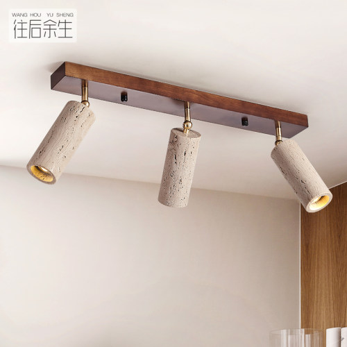 奶油风中古led筒灯无主灯过道走廊衣帽间服装复古明装射灯吸顶灯