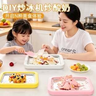 2026爆火六一儿童节女孩子礼物过家家不锈钢食用级炒冰机益智玩具