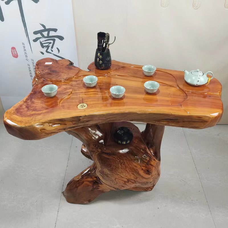 根雕茶桌实木茶台家用客厅整体树根茶海经济型小号阳台小茶几图片