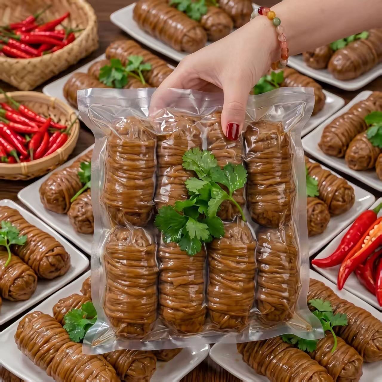 清仓】正宗苦肠卷猪肠卷熟食即食小吃卷捆肠猪小肠捆鸡食用下酒