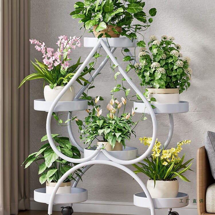 花架子客厅落地式置物架阳台铁艺层架2025新款轻奢花盆托架放绿萝图片