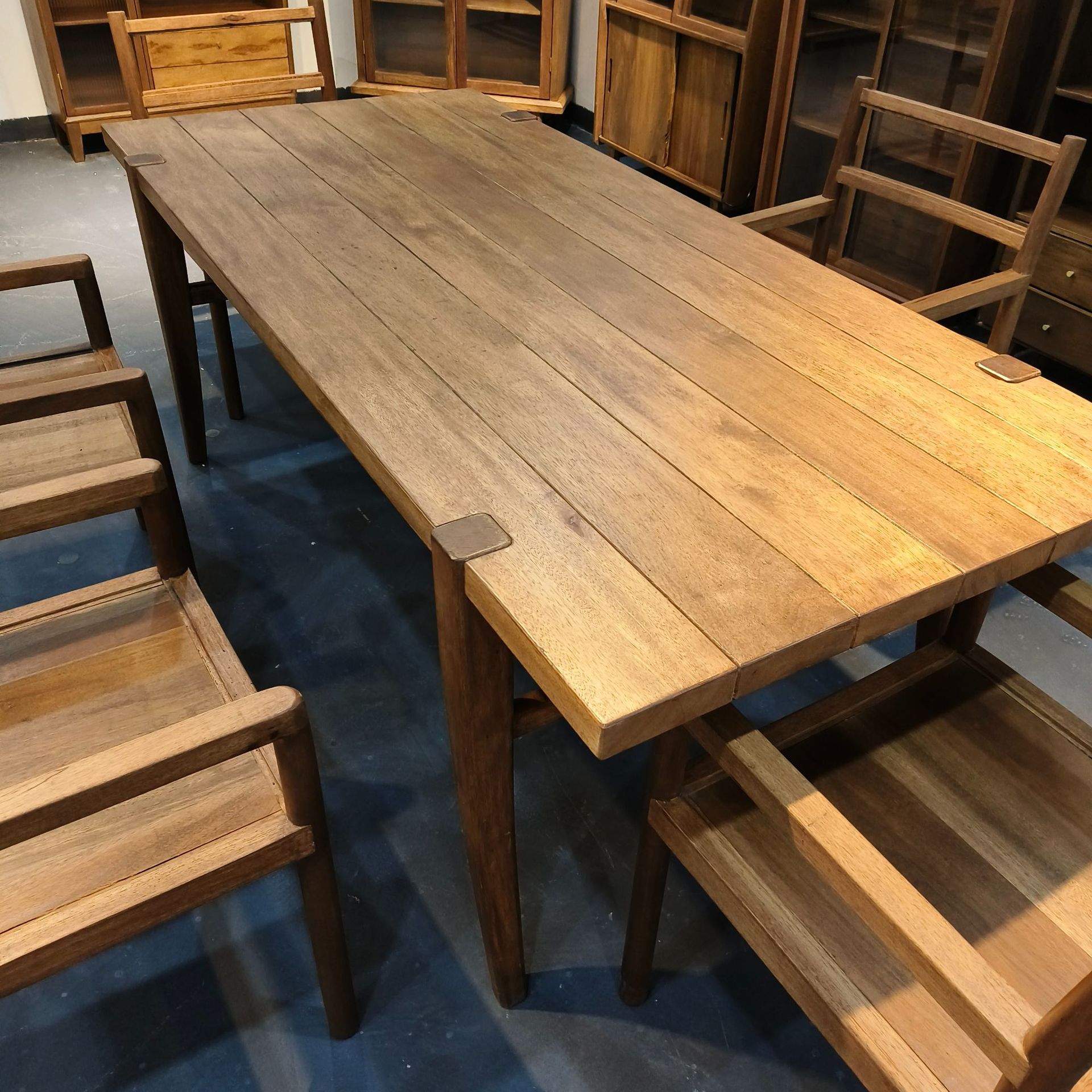 中古全实木餐桌北欧诧寂风原木长桌现代复古创意设计师简约书桌