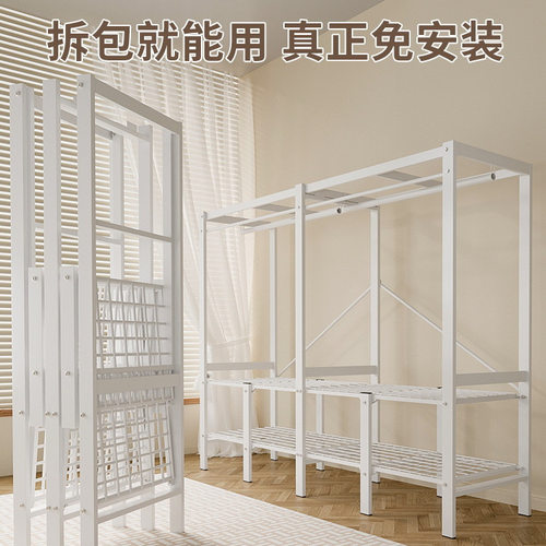 布衣柜新款家用简易卧室经济型免安装折叠出租房用挂衣橱结实耐用