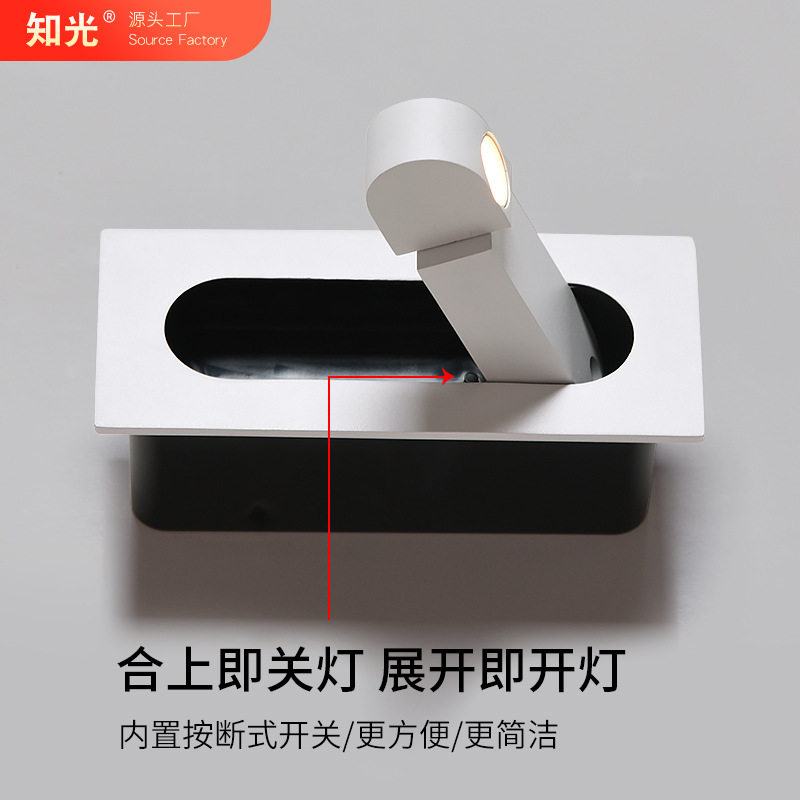 可旋转阅读灯现代简约嵌入式壁灯客房卧室酒店床头客厅LED光源图片
