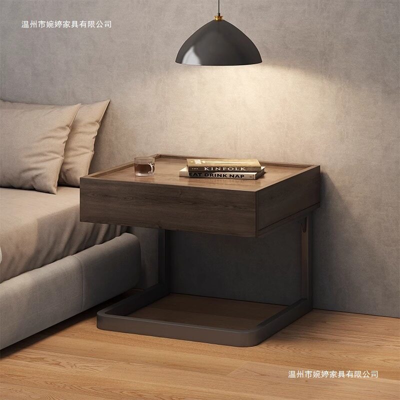 跨境悬浮床头柜简约极简卧室床边柜家用轻奢高级感酒店创意床边柜图片