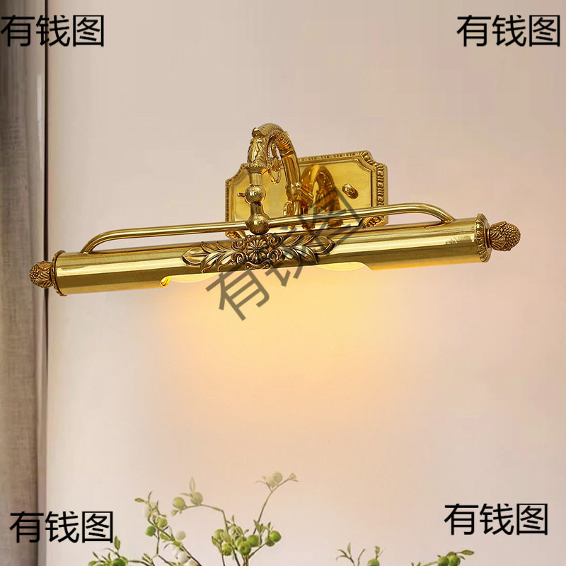 新款镜画灯油画灯照画灯全铜镜前灯法式欧式复古浴室卫生间梳妆台图片