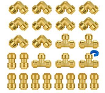 1/2 push fit fitting to connect 25 pack no lead美标快接三通