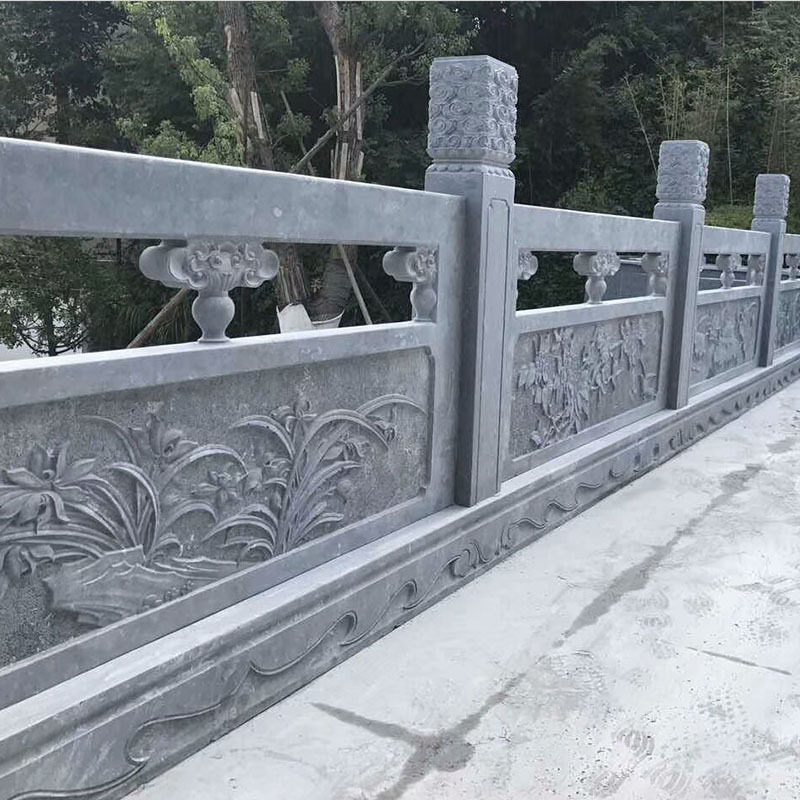 石雕栏板雕刻护栏汉白玉大理石栏杆栏板园林护栏别墅内外石材围栏图片