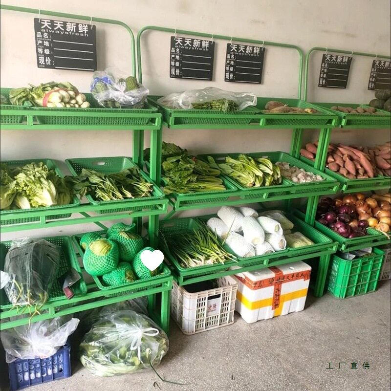 水果货架展示架三层菜架子超市货架生鲜水果店架蔬菜架超市简易图片