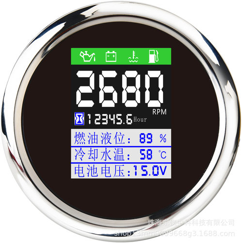 汽车改装CAN表J1939协议组合表油位水温电压转速油压五合一表