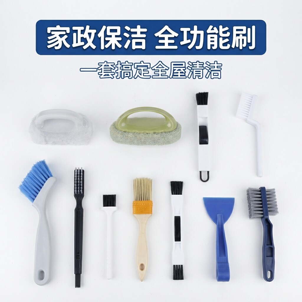 家政保洁专用刷子大全缝隙刷窗槽刷硬毛软毛多功能刷家用清洁工具