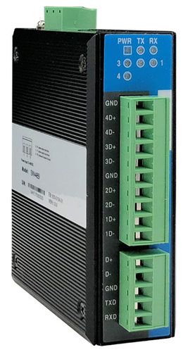 三旺 SW4485I DIN4路RS-485带隔离HUB集线器 支持1路RS-232/485