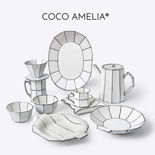COCO AMELIA几何线条餐具套装陶瓷碗盘家用送礼轻奢高级感套装