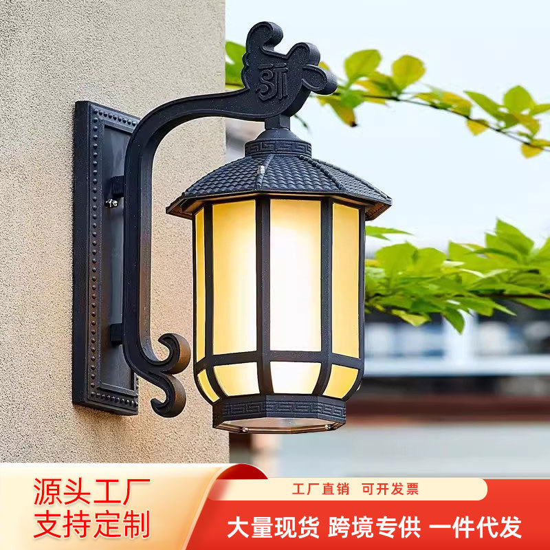 户外壁灯防水庭院门头墙上灯别墅室外阳台极简长条壁灯门口外墙灯图片