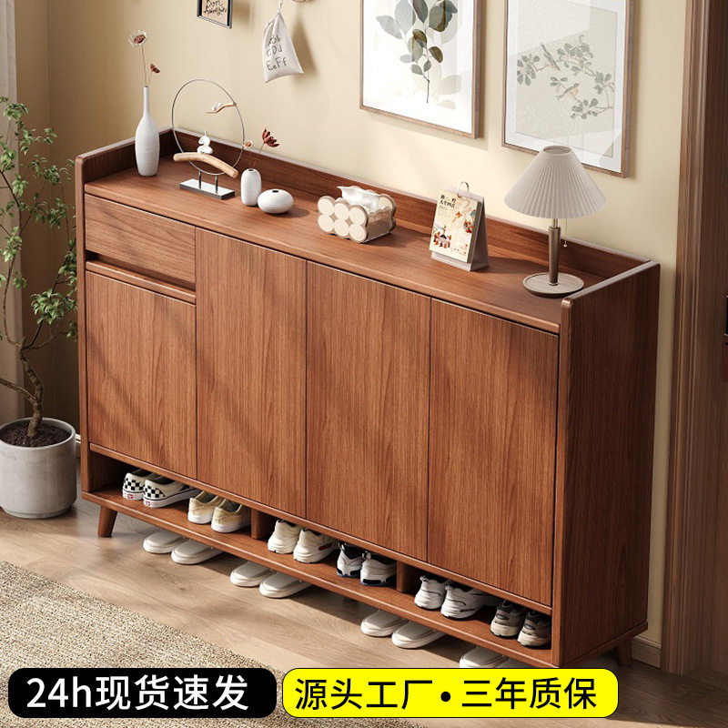 实木鞋柜门外走廊用窄鞋柜家用大容量入户门口鞋架柜进门玄关鞋柜图片