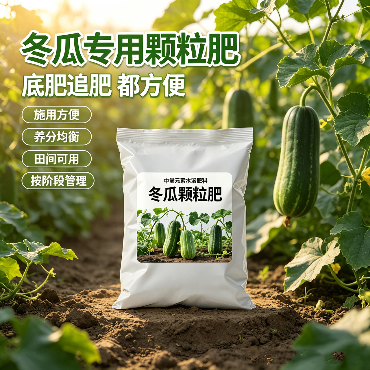 冬瓜专用水溶肥壮苗促瓜膨果抗霜
