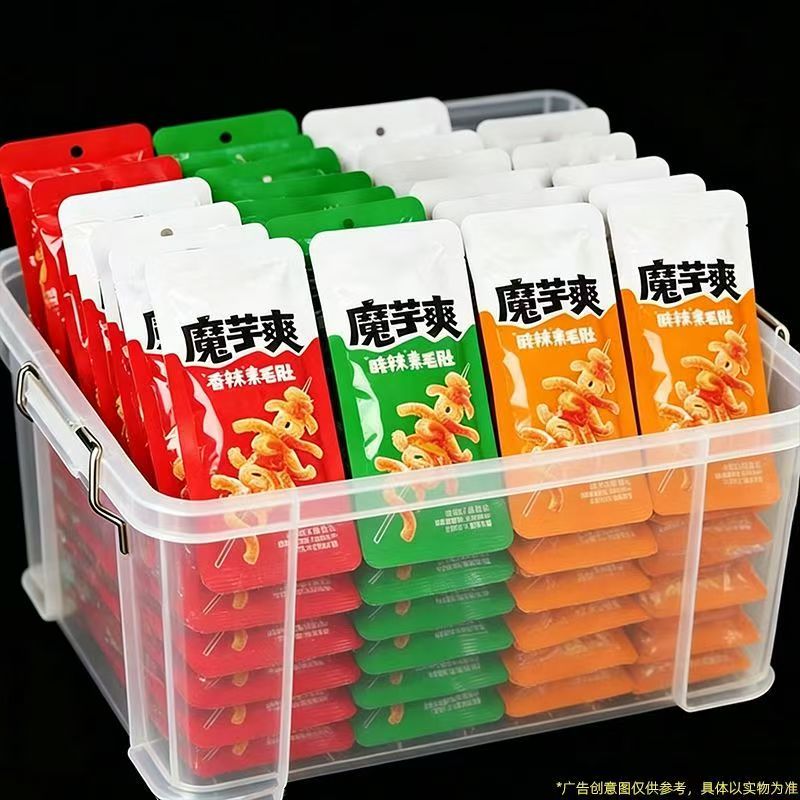 【100包特惠】魔芋爽素毛肚辣休闲办公室追剧解馋即食虾小零食3包