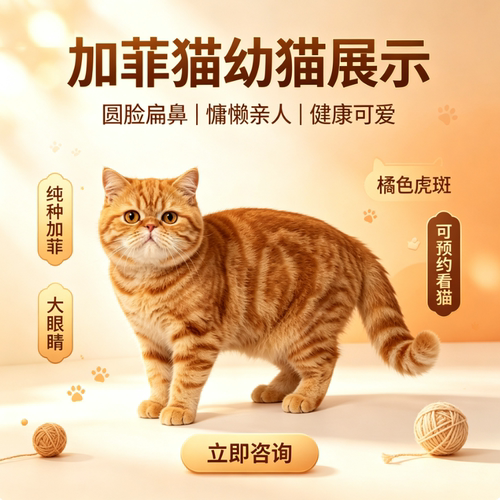 纯种加菲猫短腿幼猫活体