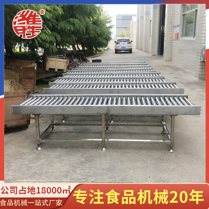 不锈钢滚轮无动力传送带设备 食品无动力传送带设备 输送带设备图片
