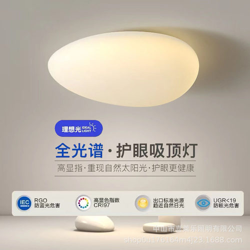 鹅卵石吸顶灯主卧房间主灯书房极简餐厅灯具现代简约卧室灯ins风