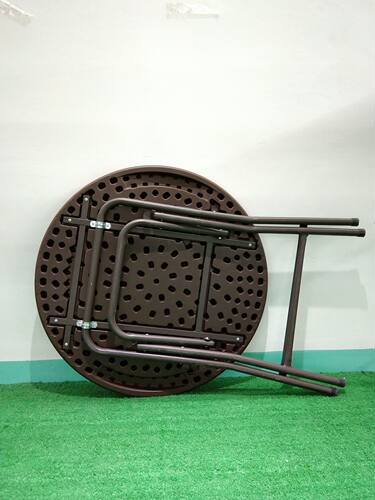 小圆桌小型吧桌户外吧台桌编藤样式桌面+喷塑桌腿80cm直径