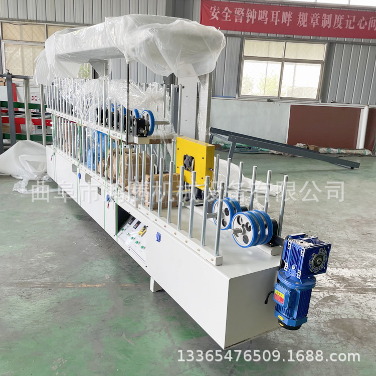 门套线条全铝家具热胶包覆机可移动支架pvc护墙板格栅板包覆机图片