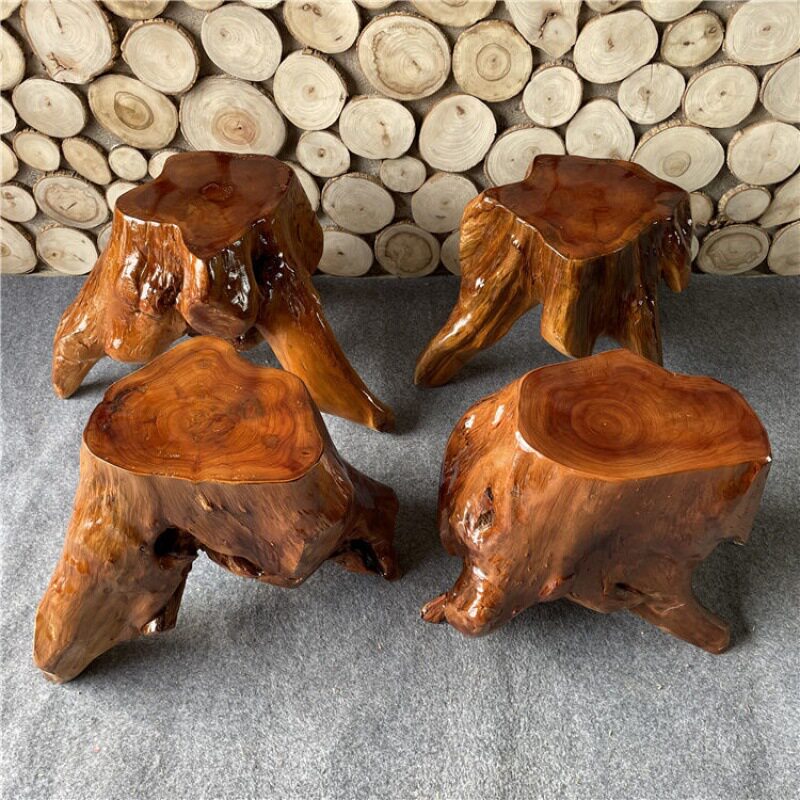 根雕茶台木墩凳凳子茶几坐凳原木花盆石头客厅实木中式多功能凳子图片