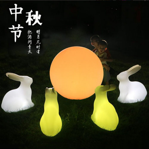 led兔子中秋商场动物造型灯太阳能户外防水草坪景观太阳能装饰