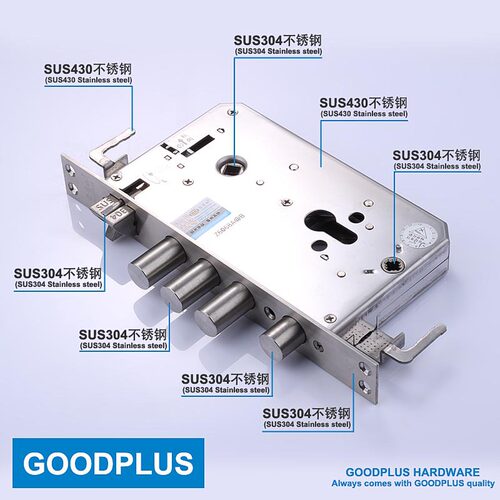 GOODPLUS固得加30圆柱锁体防盗门进户门不锈钢门实木门天地锁通用
