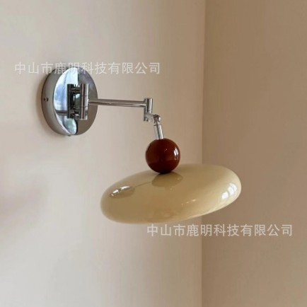 法式奶油风摇臂壁灯中古风复古简约客厅卧室走廊过道床头装饰壁灯图片