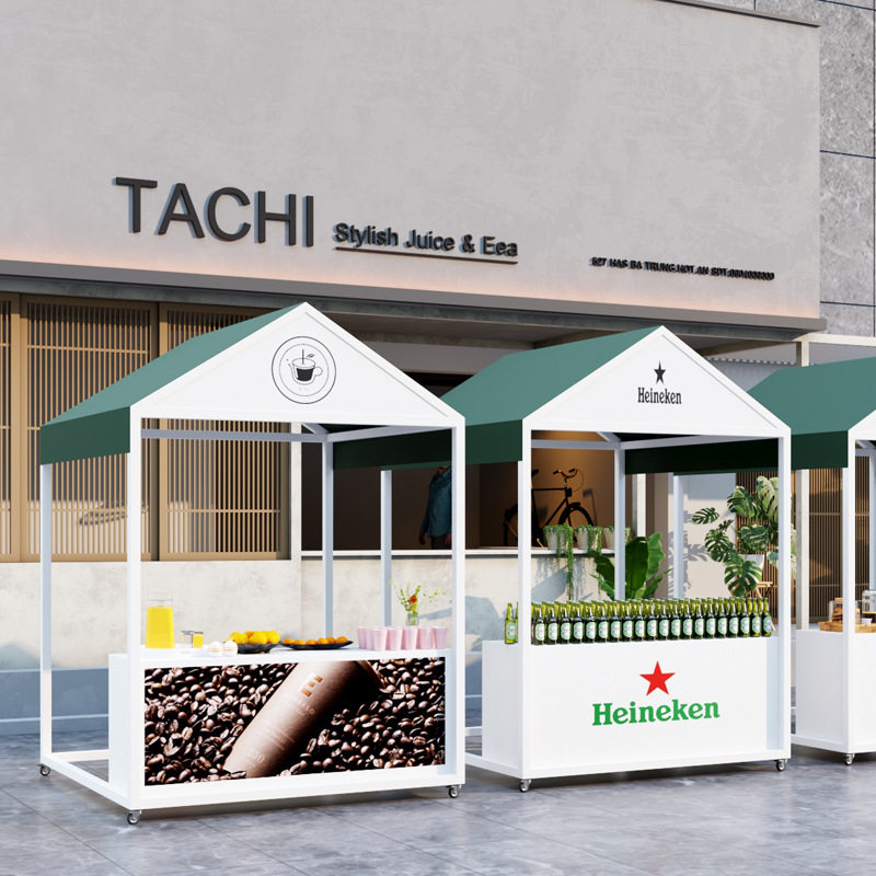 创意市集商业街小吃车夜市活动摆摊棚架促销架户外流动摊位展示架图片