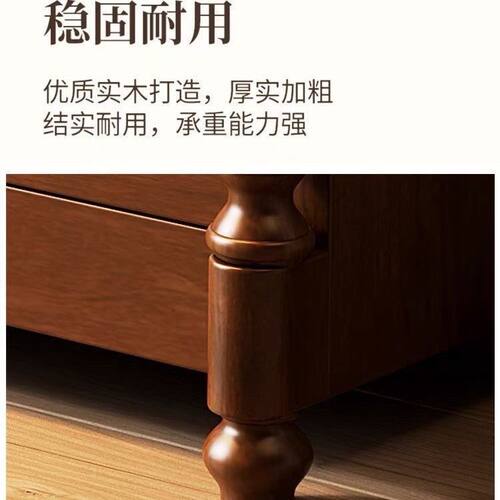 法式中古复古斗柜实木入户玄关柜客厅卧室储物柜墙边柜法式装饰柜