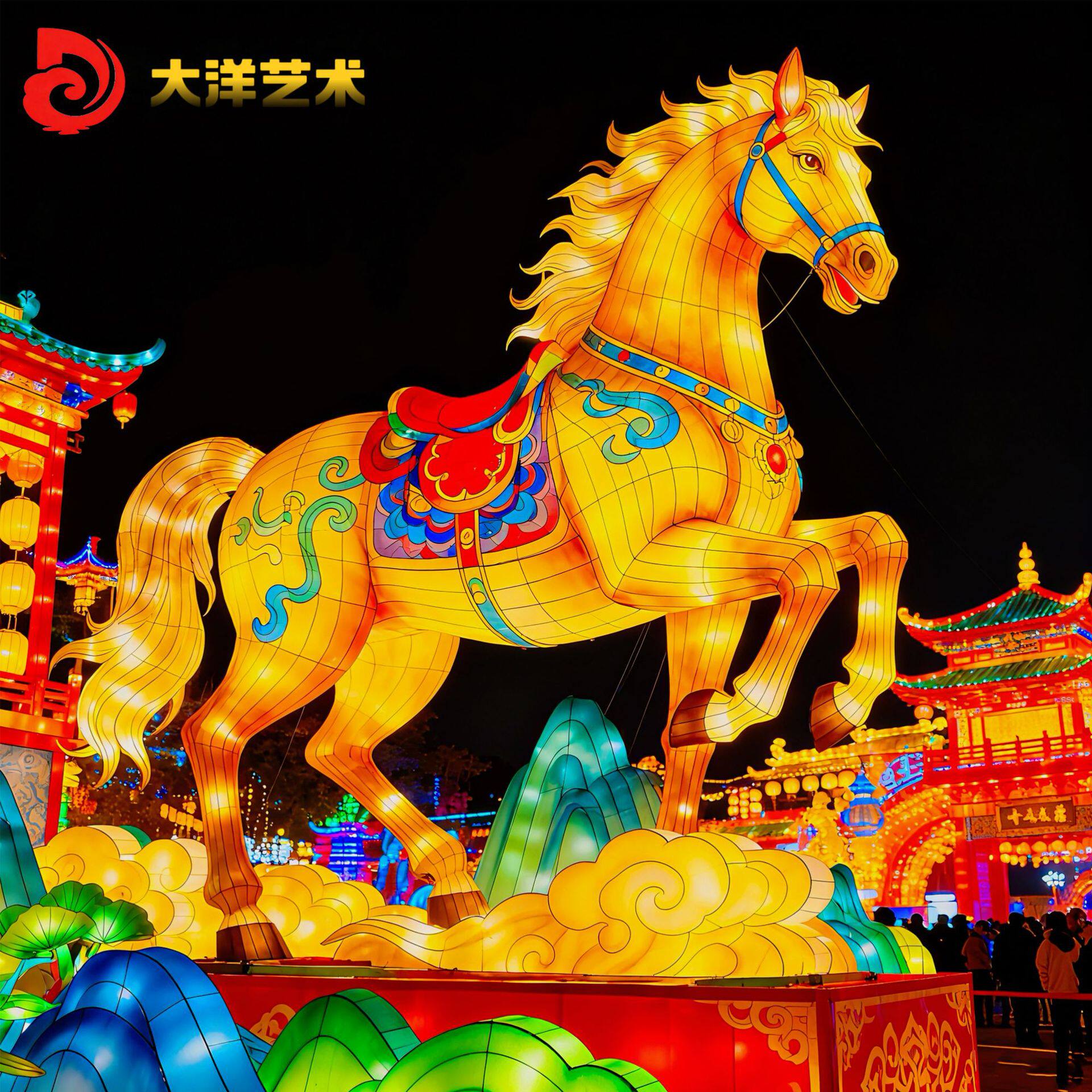 大型节日花灯2026马年彩灯新年春节元宵节灯笼户外景区公园市政