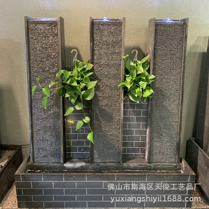石雕水景喷泉鱼池摆件花岗岩景观工艺品阳台花园水景鱼池喷泉摆件图片