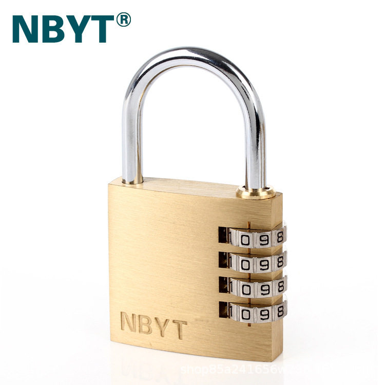 NBYT密码锁仓库大门锁黄铜工具箱花园门铁门栅栏锁铜密码挂锁图片