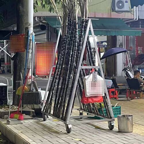 甘蔗架子可移动展示架双面甘蔗陈列摆放架摆摊超市水果店货架