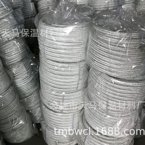 6mm白色玻璃纤维绳 炉门密封绳  10mm编织玻纤圆绳 壁炉密封绳