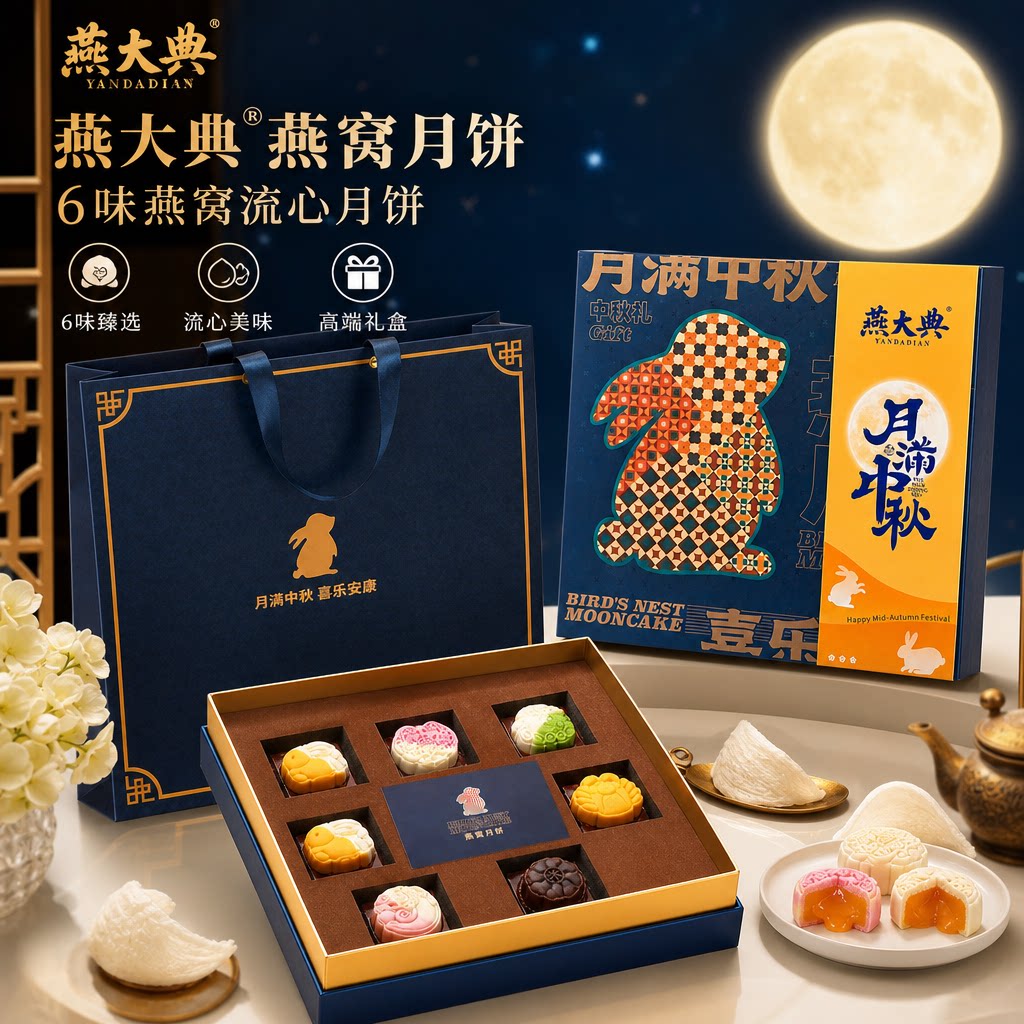 燕大典燕窝流心月饼礼盒中秋送礼