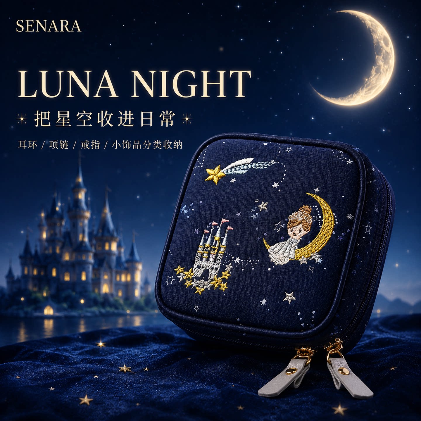 senara月光城堡迷你随身首饰盒