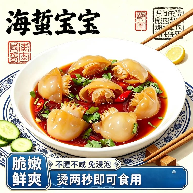【领券立减30】海蜇仔海蜇宝宝海蜇头凉拌生腌脆嫩爽口含料包-S