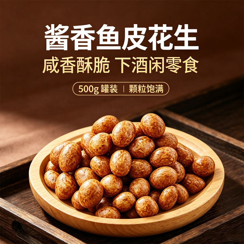 【领券立减30】酱香鱼皮花生解馋