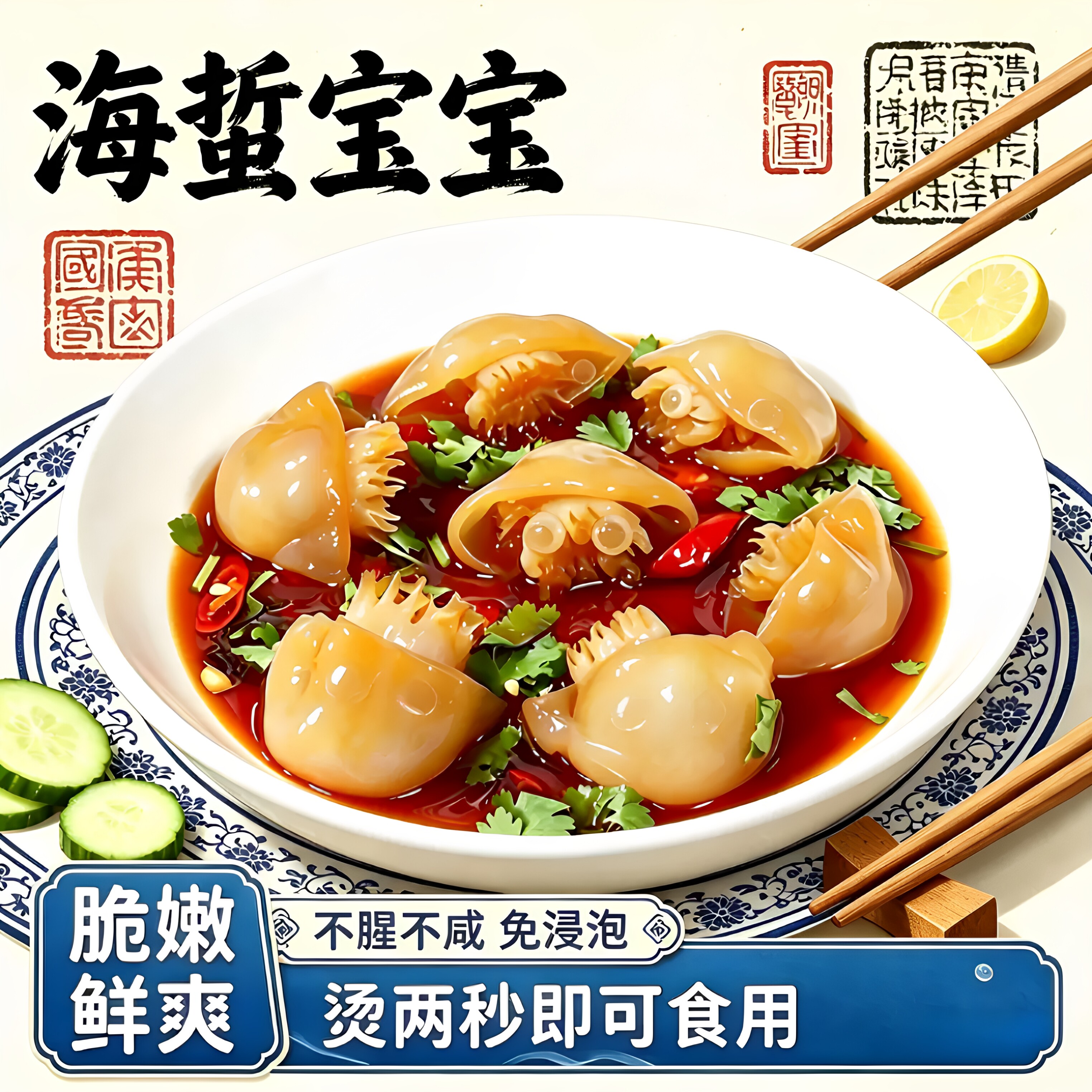 【领券立减30】海蜇仔海蜇宝宝海蜇头凉拌生腌脆嫩爽口含料包-M
