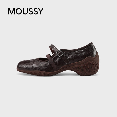 MOUSSY复古玛丽珍低跟浅口单鞋