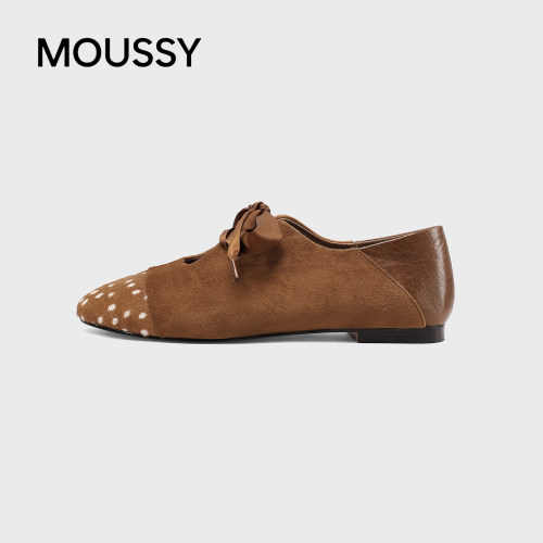 MOUSSY法式复古波点玛丽珍鞋女
