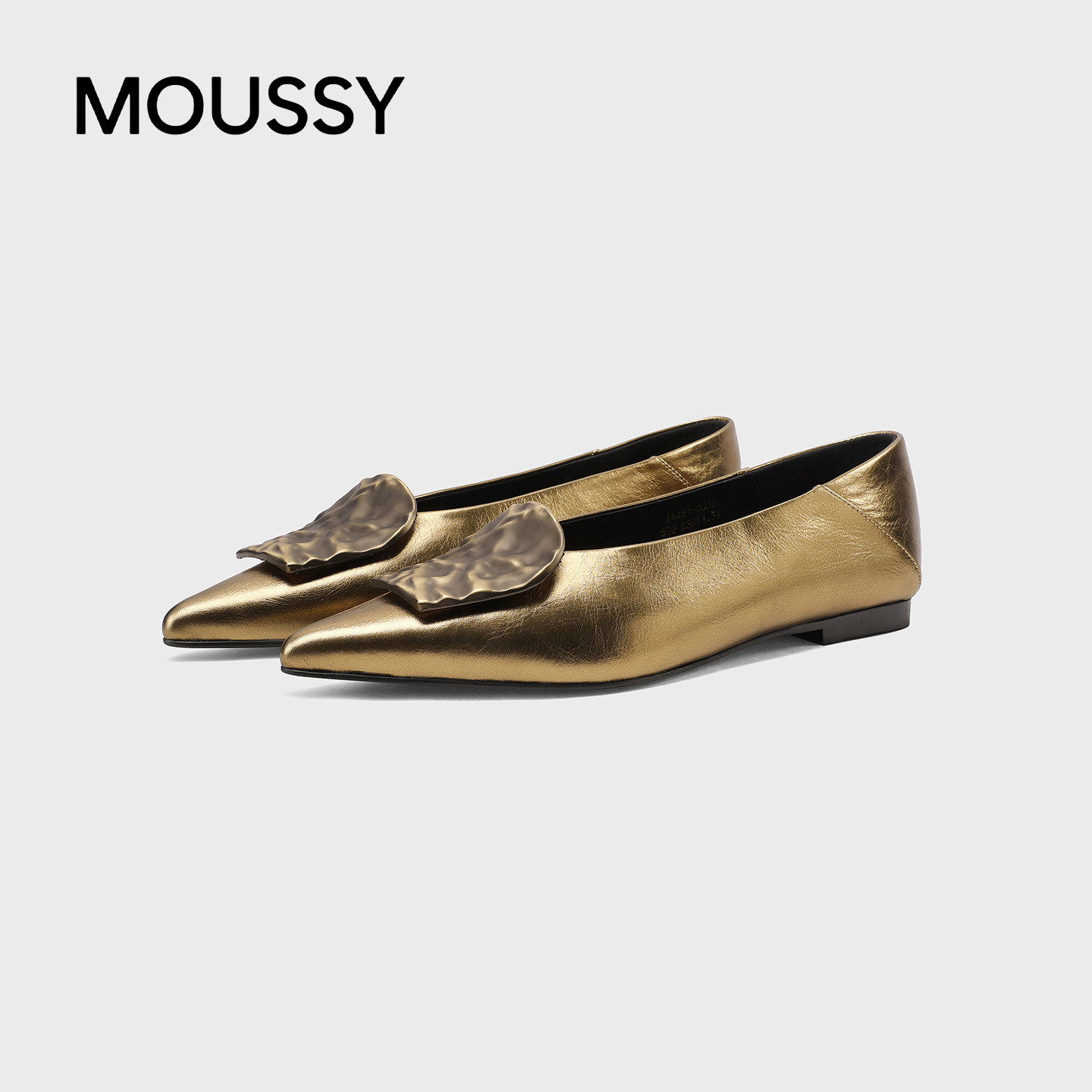 MOUSSY真皮尖头浅口单鞋不累脚