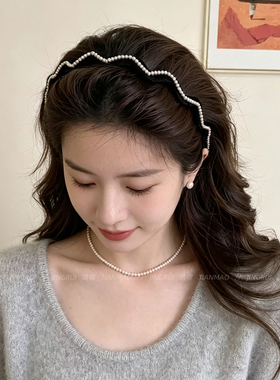 韩系高颅顶丝绒发箍女高级感头箍