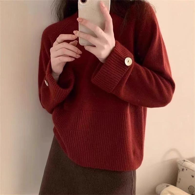 秋冬慵懒风软糯显瘦针织衫女