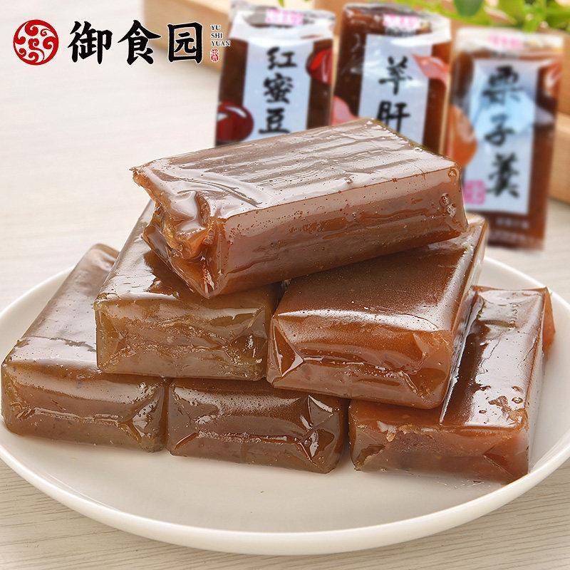 正品御食园羊羹500g羊肝栗子蜜桃黑芝麻多口味北京特产零食小吃