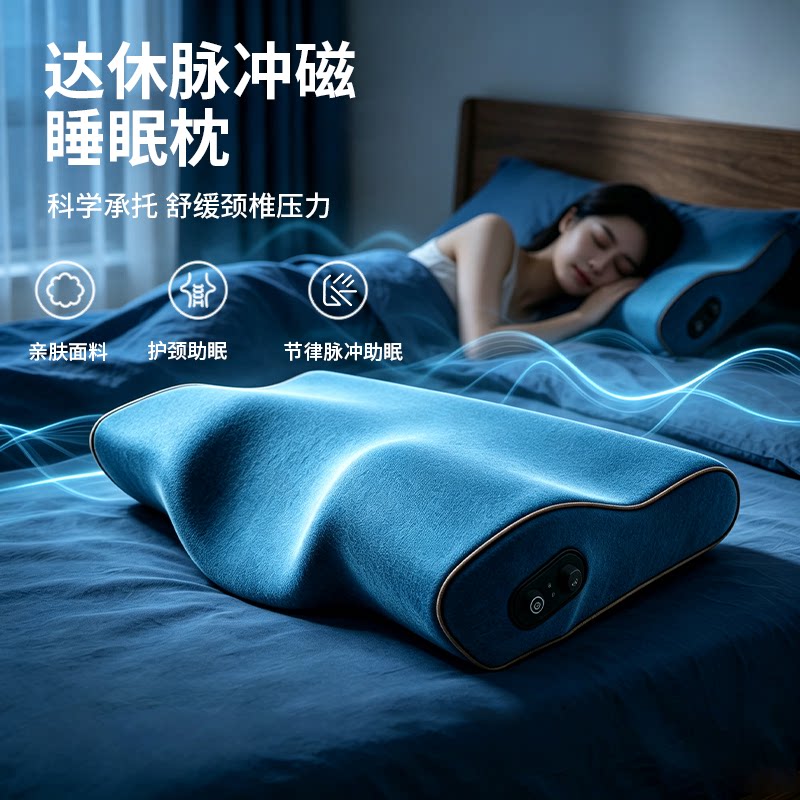 达休脉冲磁睡眠枕护颈助眠深睡专用颈椎压力舒缓保健枕