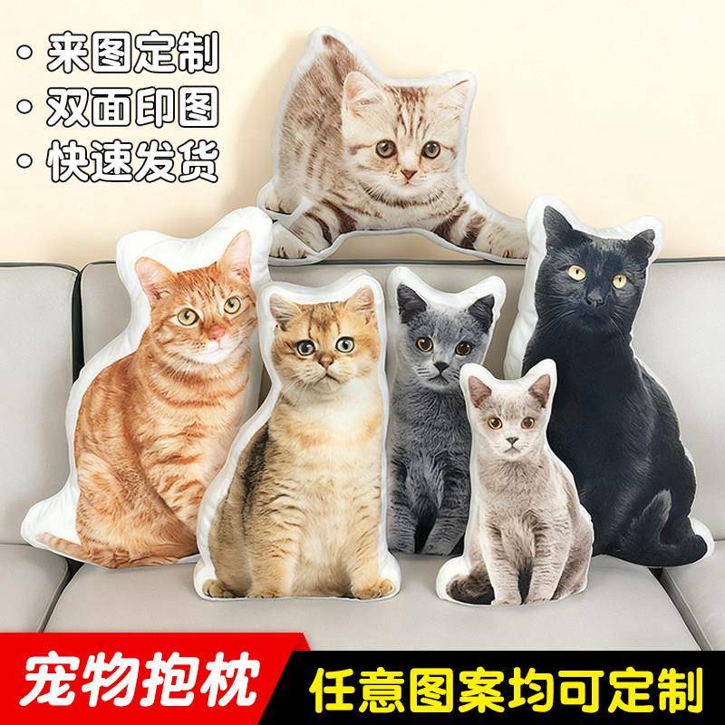 diy定制抱枕异形定做宠物枕头猫咪来图可印照片靠枕公仔人形玩偶图片